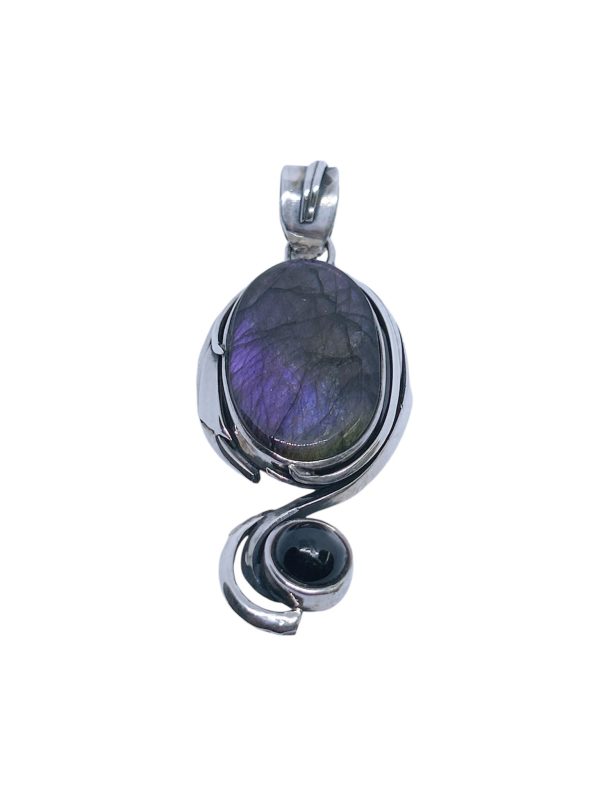 Purple Fire Labradorite Pendant